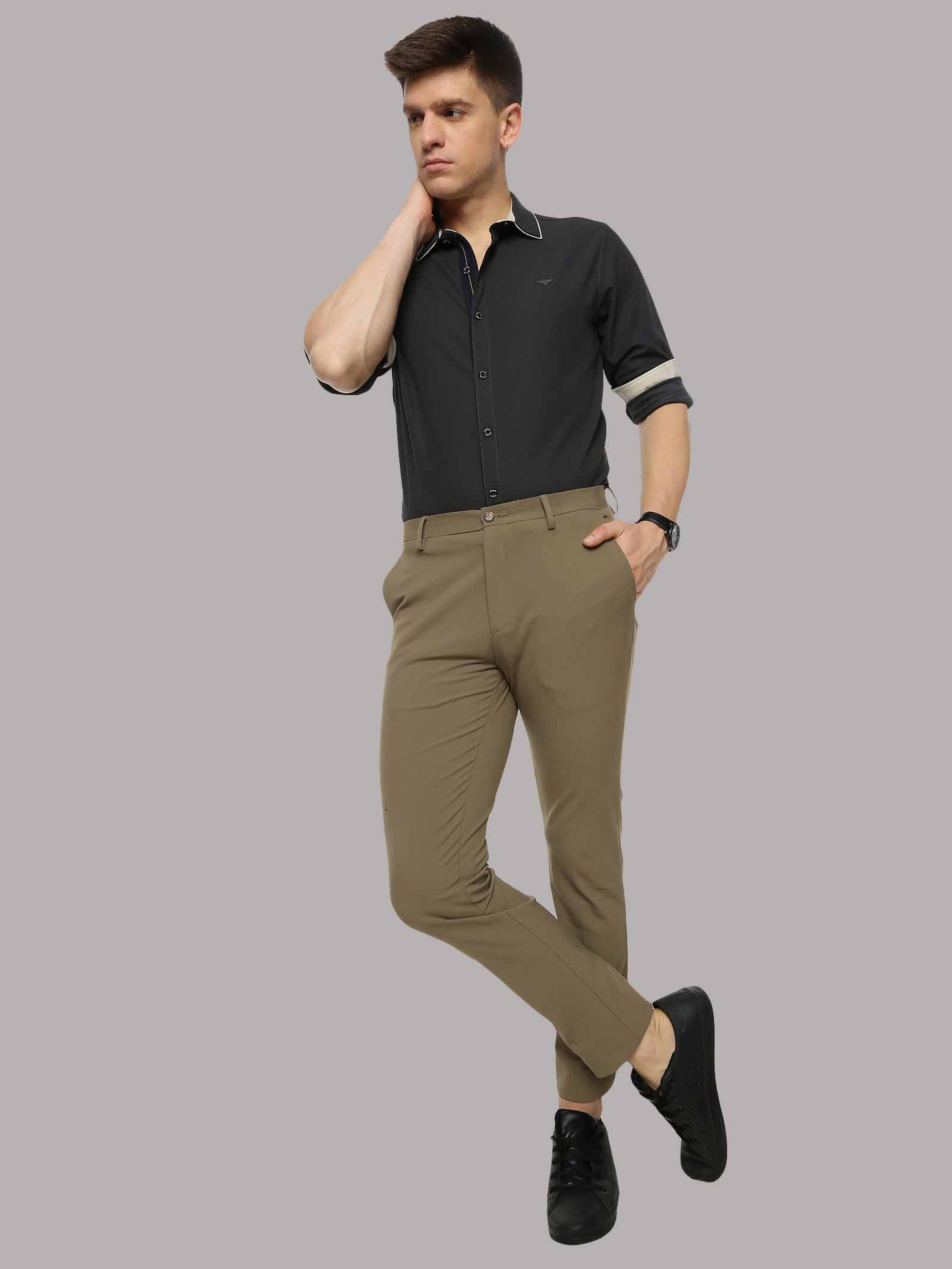 Men's Premium Knitted Shirts-Dark Grey