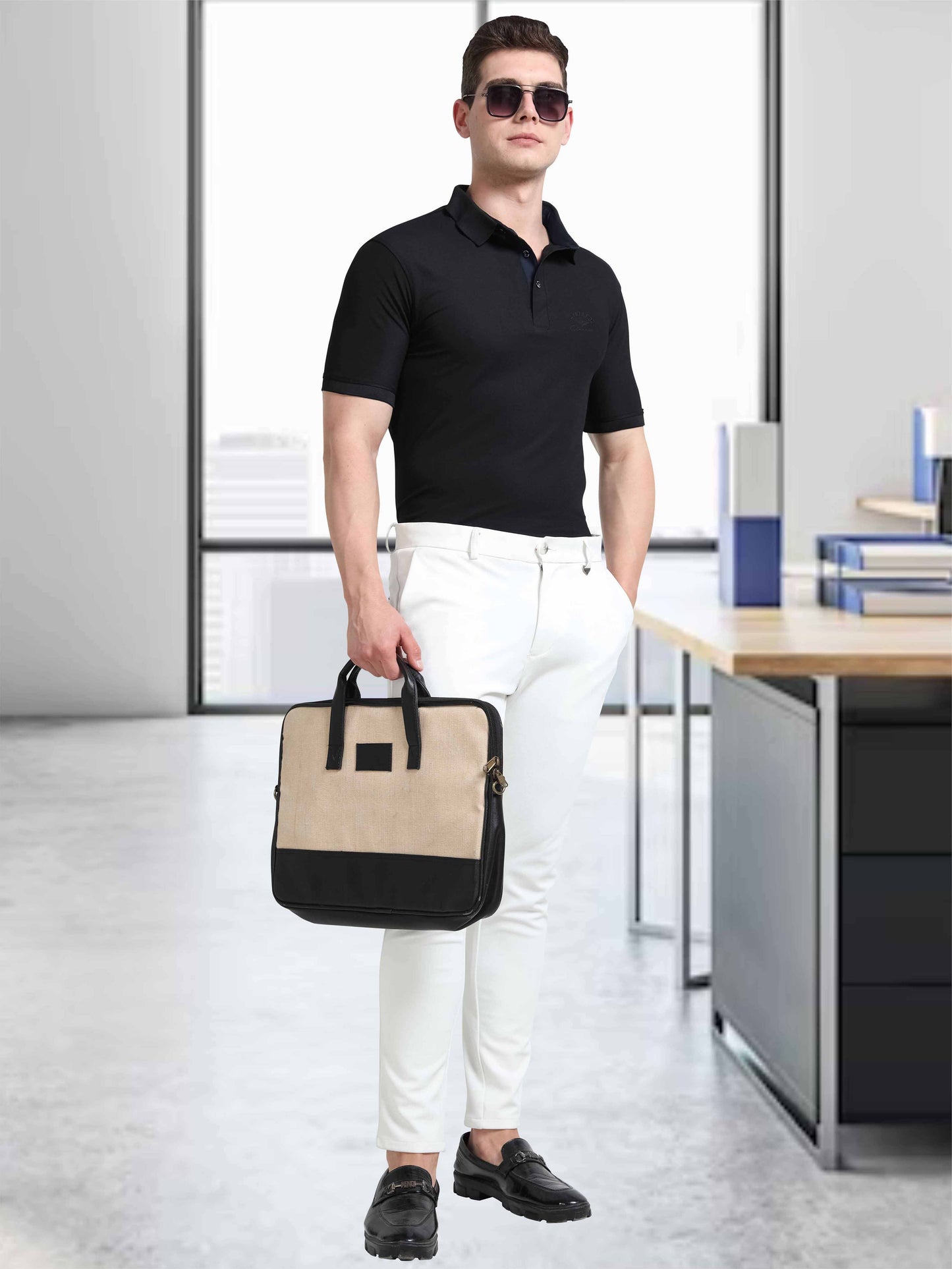 Men Black Classic Golf Polo T-Shirt | Quick Dry | Stretchable | UV Protected | Wrinkle & Odour-Free