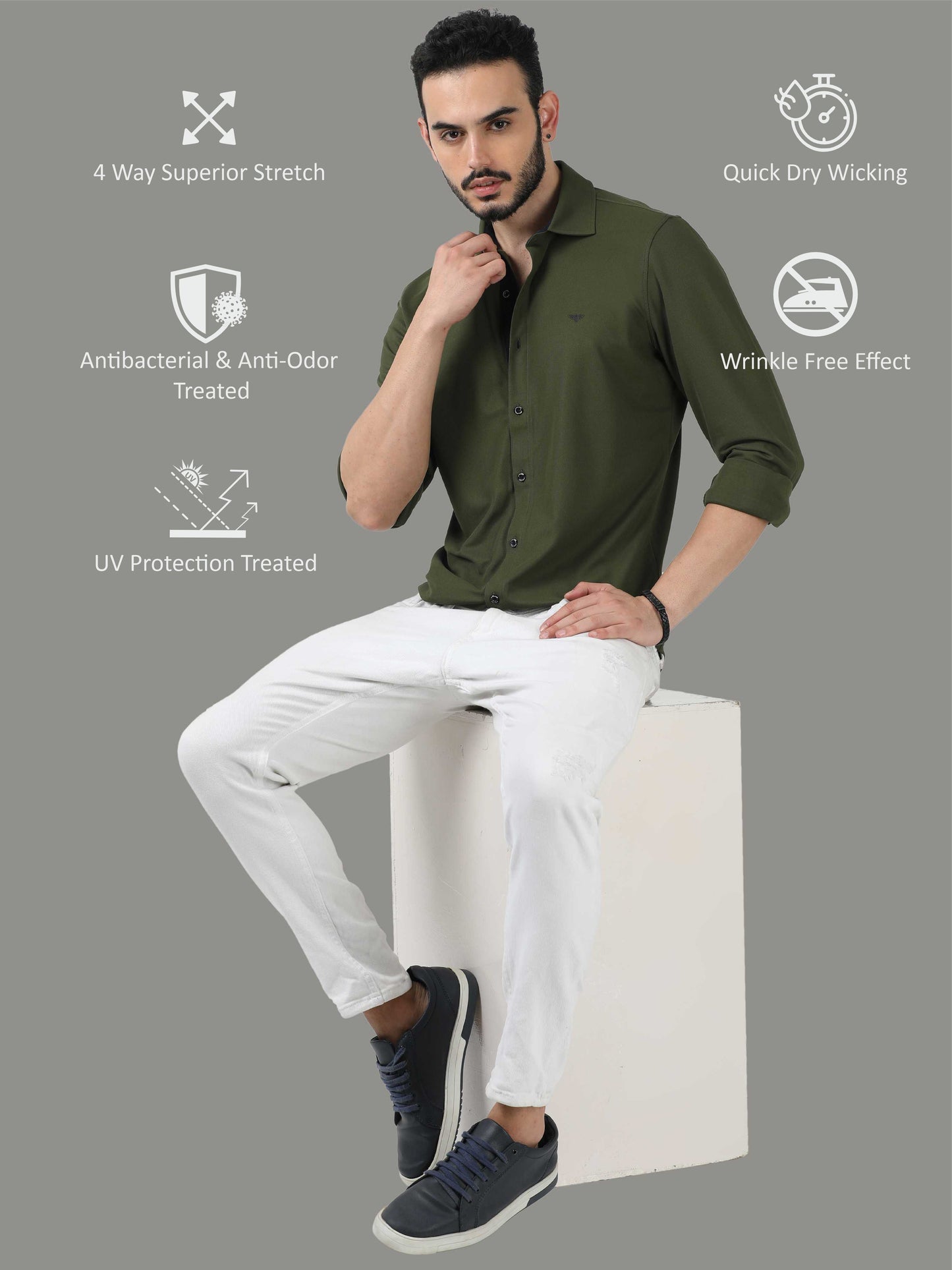 Olive Green Men's Premium Nano-Dry Shirts