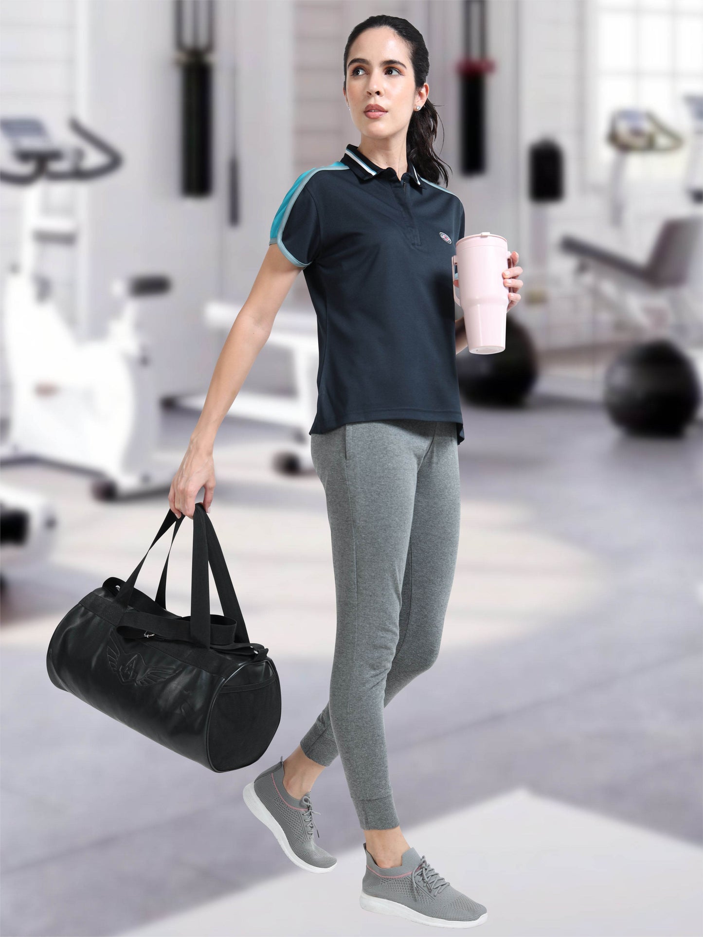 Women Active Wear Zipper Polo T-shirt | Premium Cotton  | Stretchable   |  Feather touch feel  |  Sustainable  |  Breathable | Light Weight