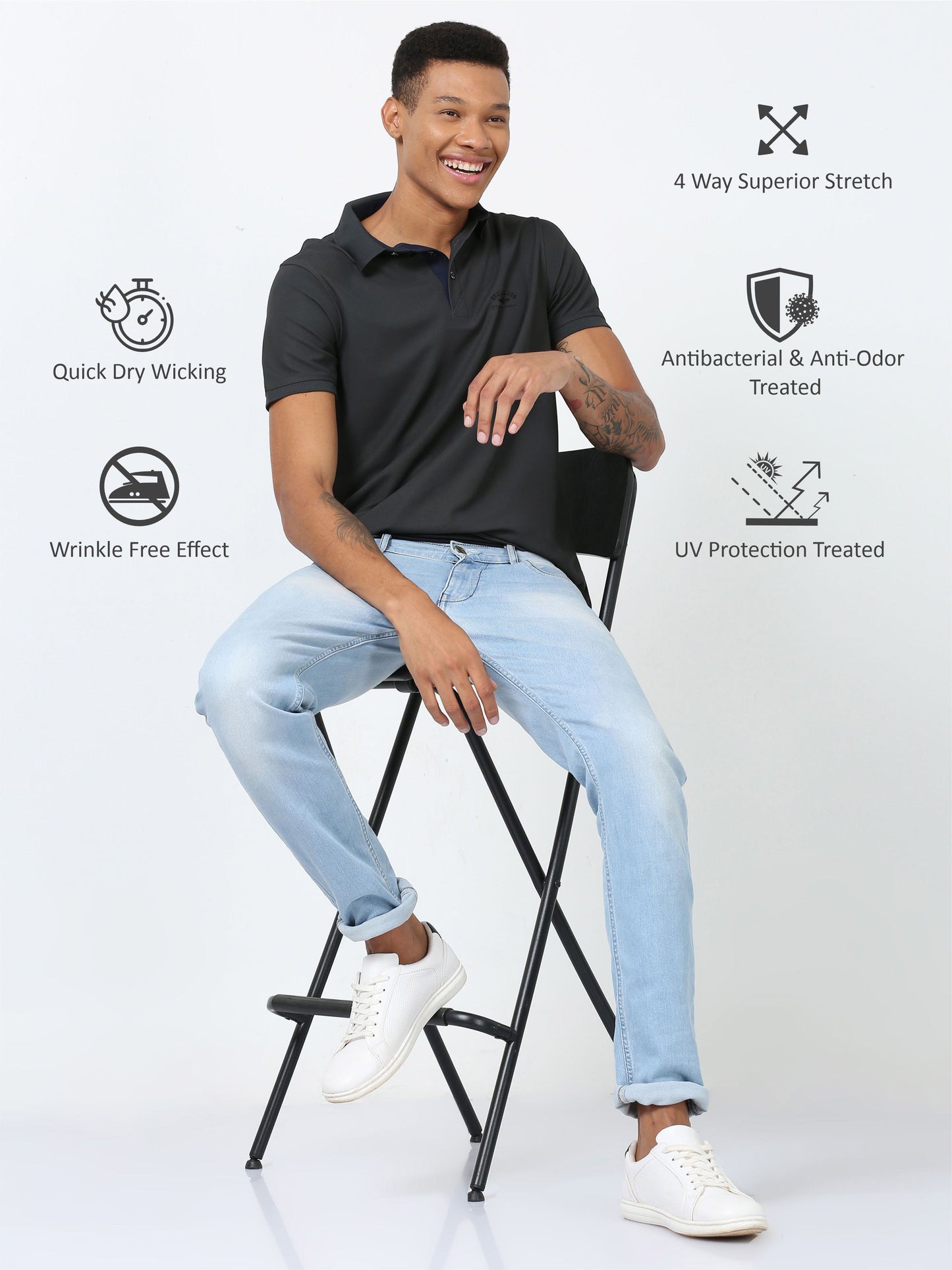Dark Grey Classic Golf Polo T-Shirt
