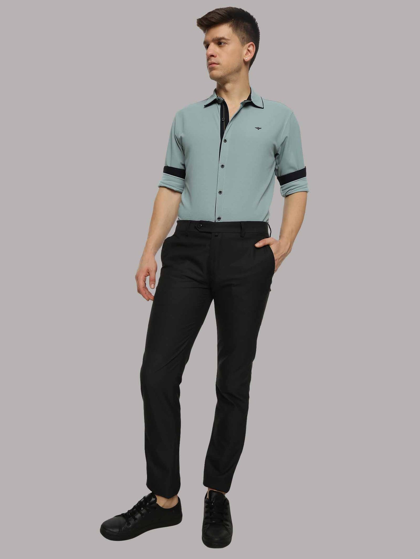 Men's Premium Knitted Shirts-Misty Green