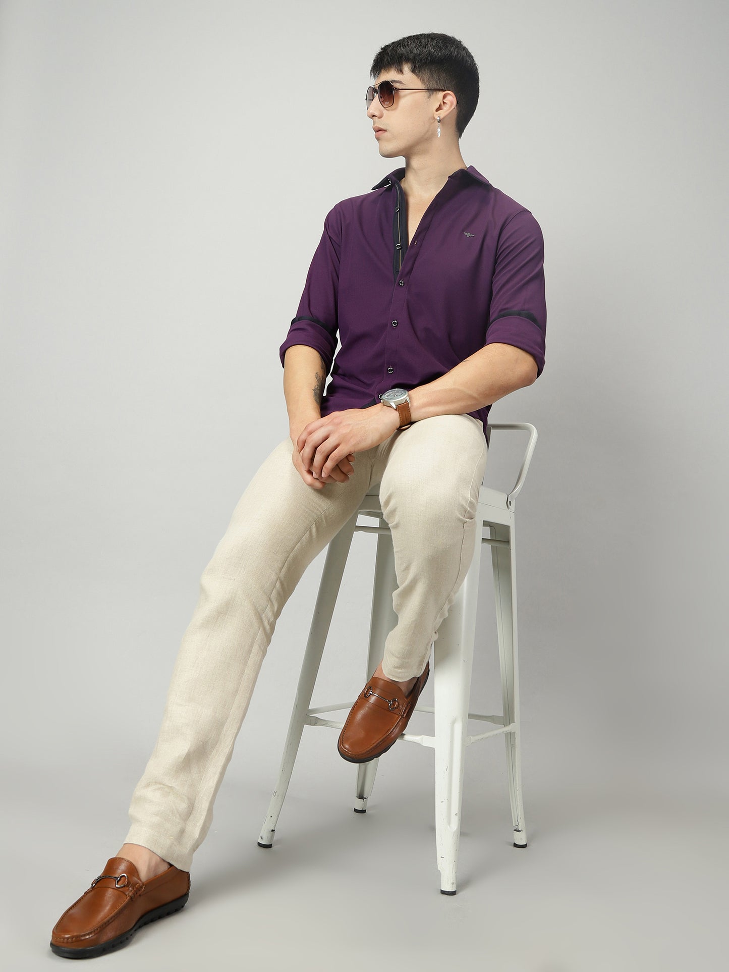 Men's Premium Knitted Shirts-Mulberry