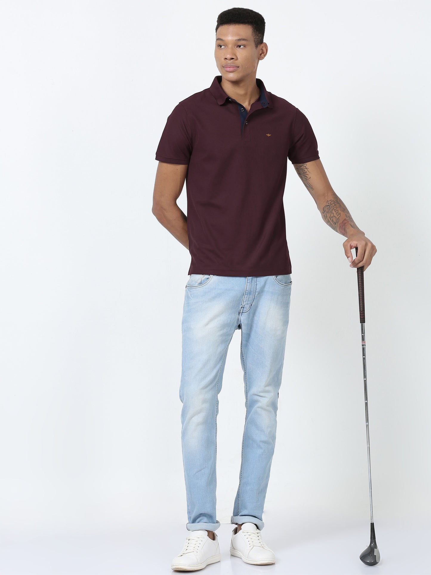 Men's Wine Premium Polo T-Shirt | Wrinkle-Free | Quick Dry | Stretchable |  Odour-Free | UV Protected