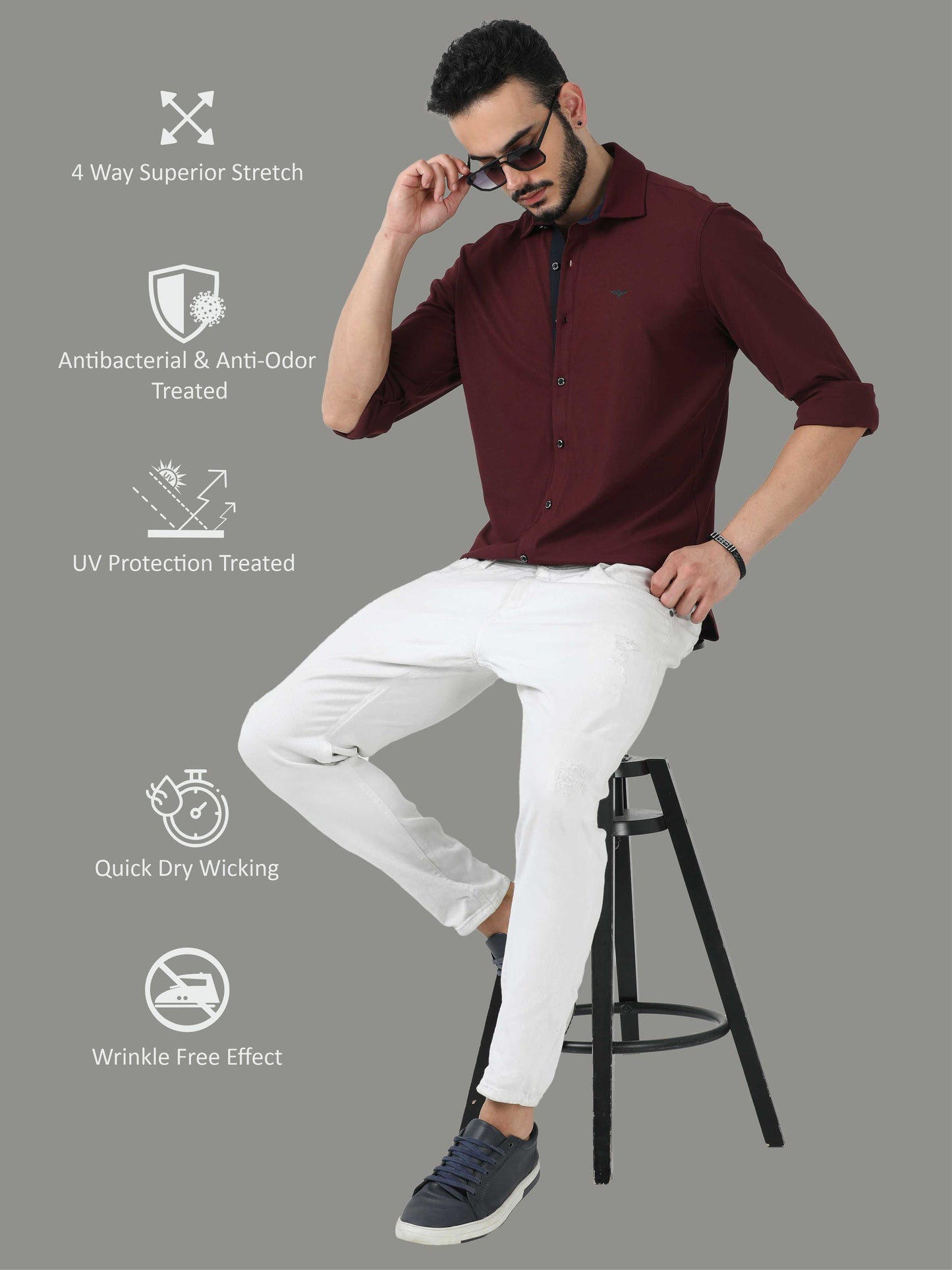Wine Men's Premium Nano-Dry Shirt