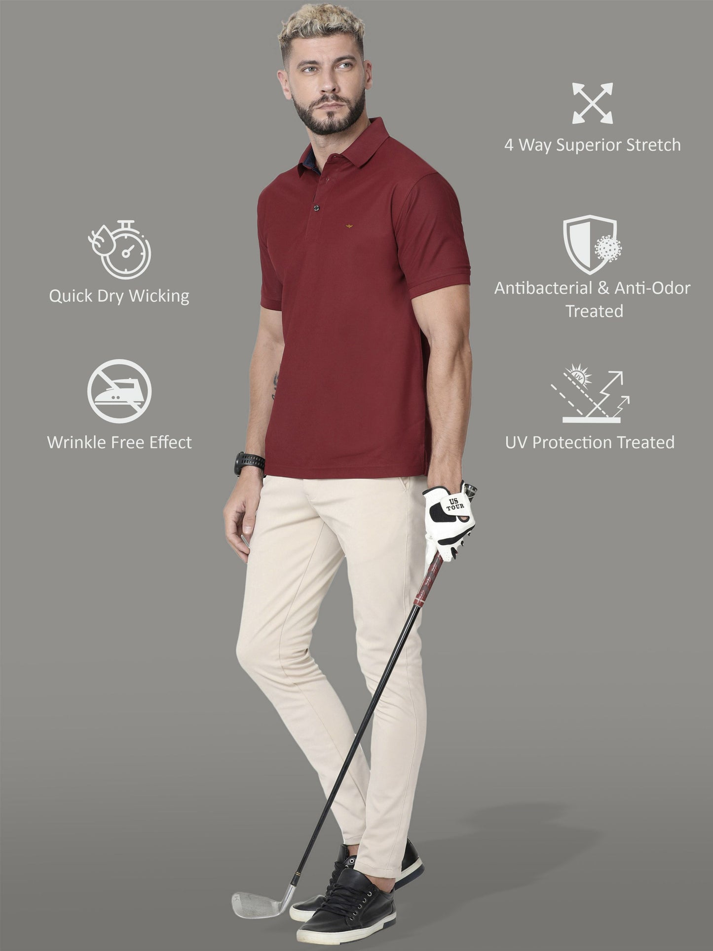Maroon Premium Polo T Shirt for Men