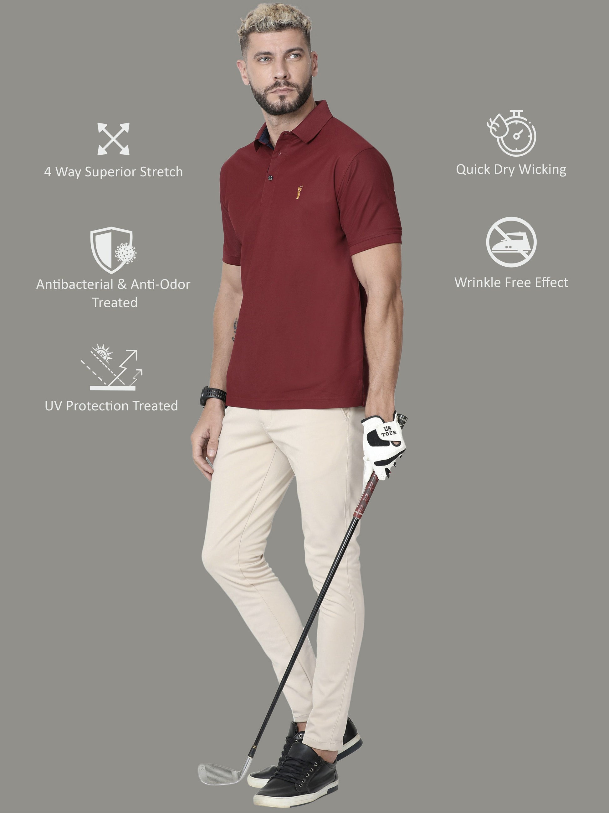 Marron Polo T Shirt for Men