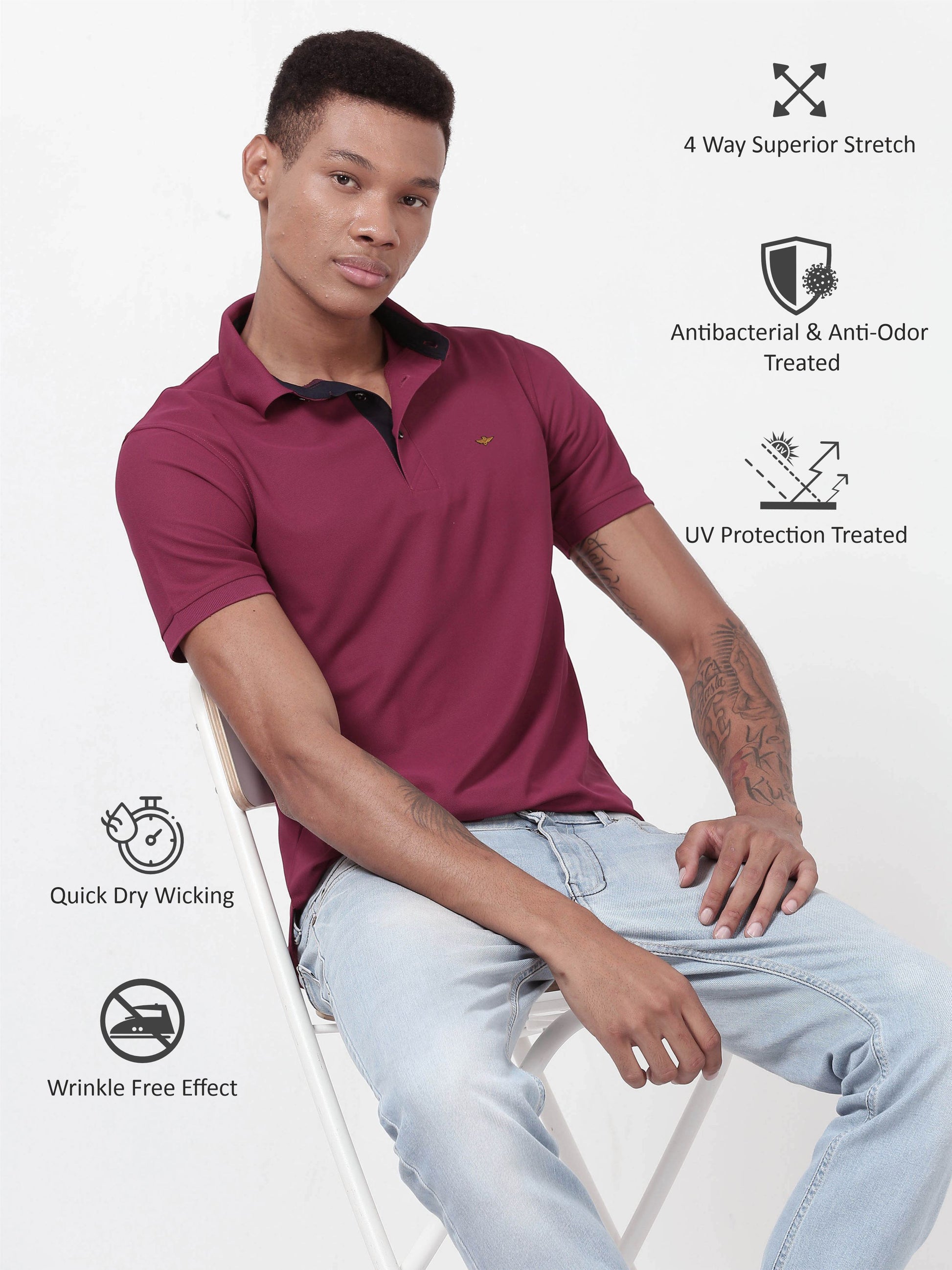 Megenta Premium Polo T Shirt for Men