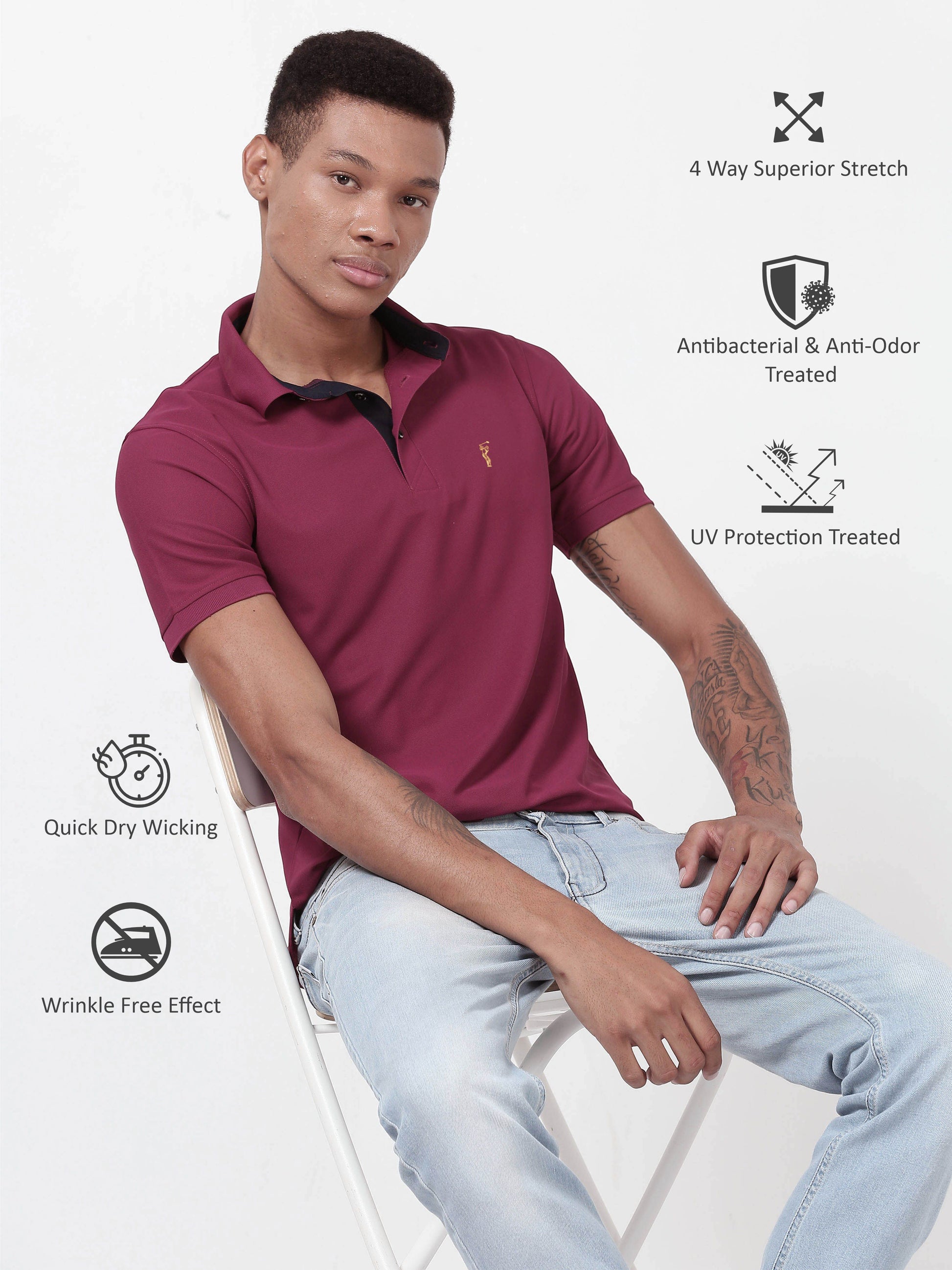 Megenta Polo T Shirt for Men