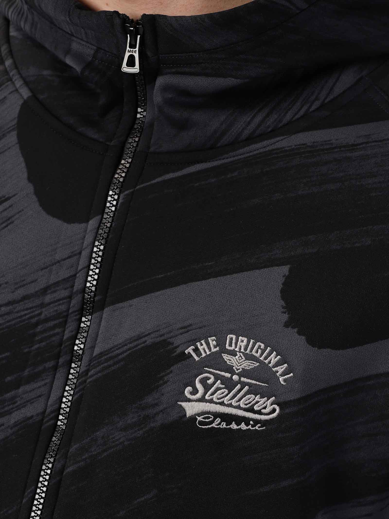 Black Camouflage Zipper Hoodies for men