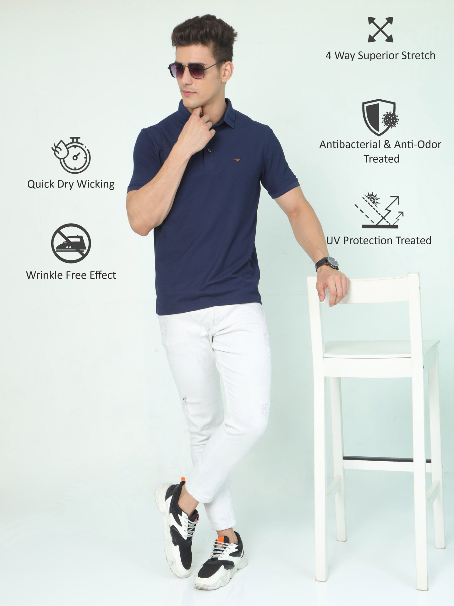 Navy Blue Premium Polo T Shirt for Men