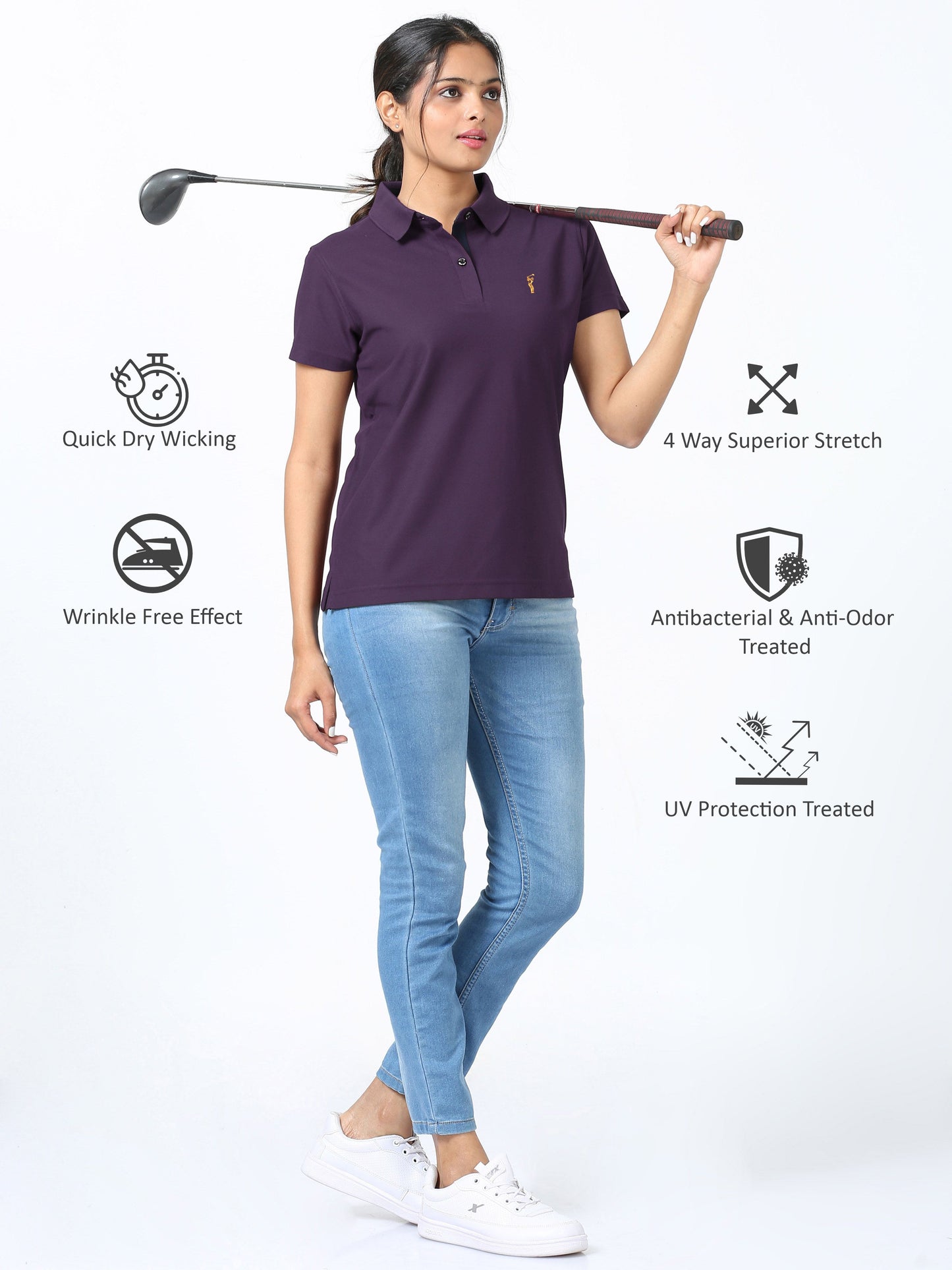 Black Currant Women's Premium Golf Polo T-Shirt