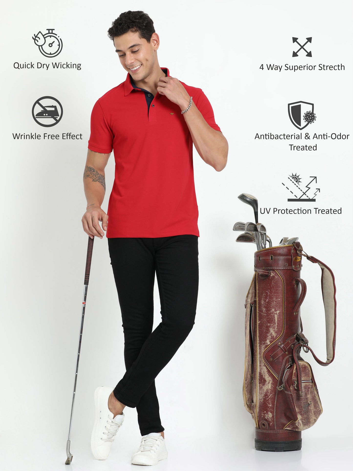 Red Premium Polo T Shirt for Men Online