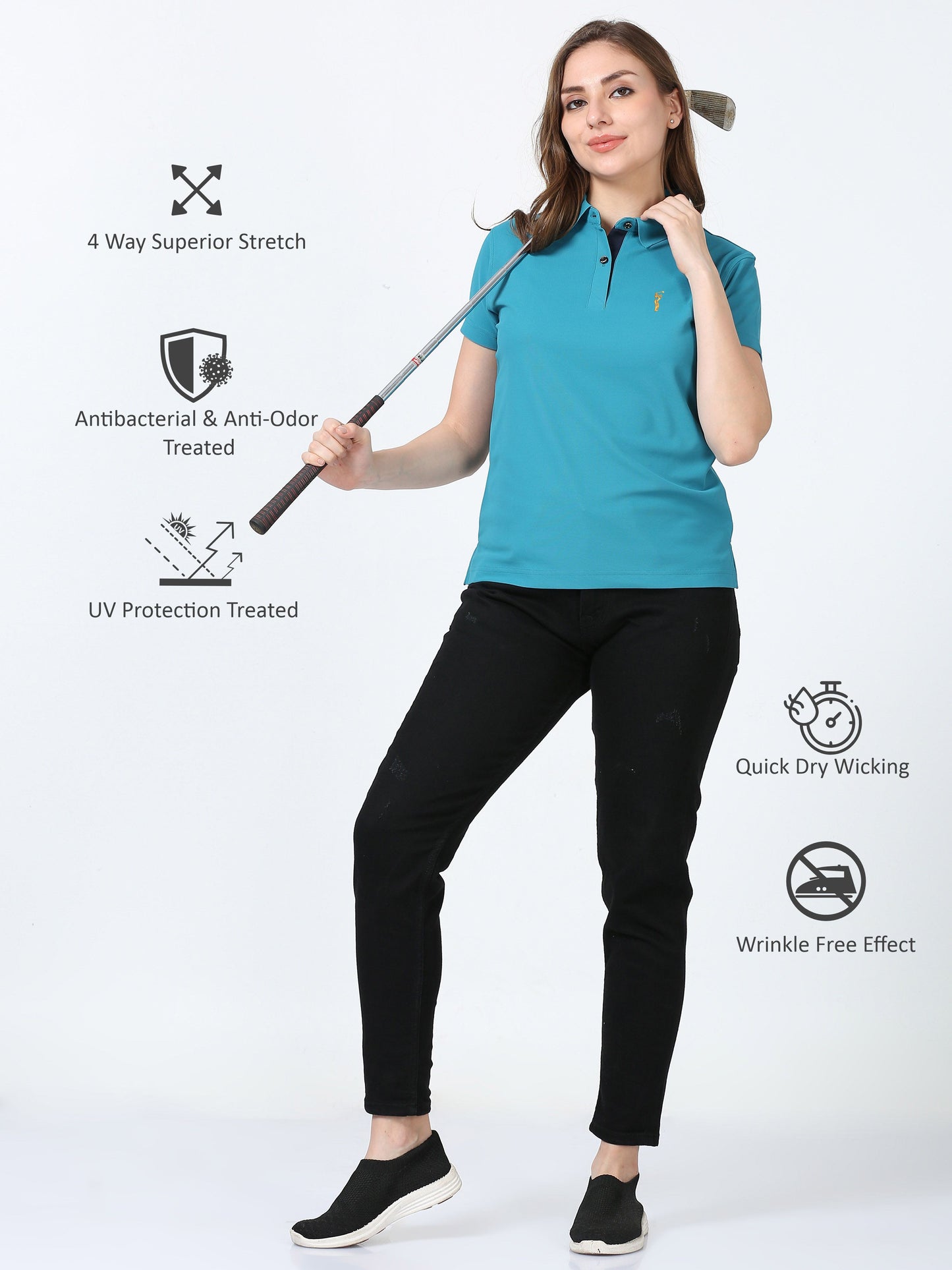 Jade Green Women's Premium Golf Polo T-Shirt
