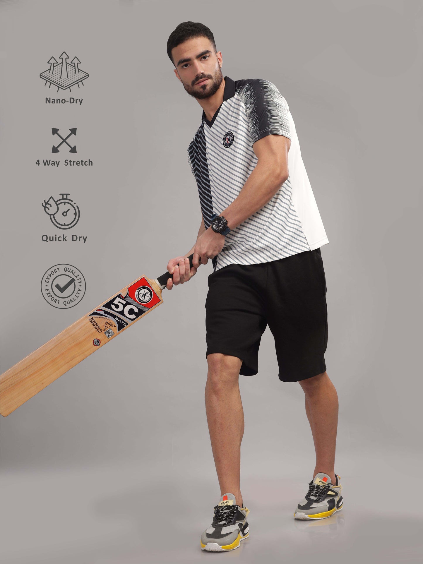 Black Men's Regular Fit Active Wear T Shirt