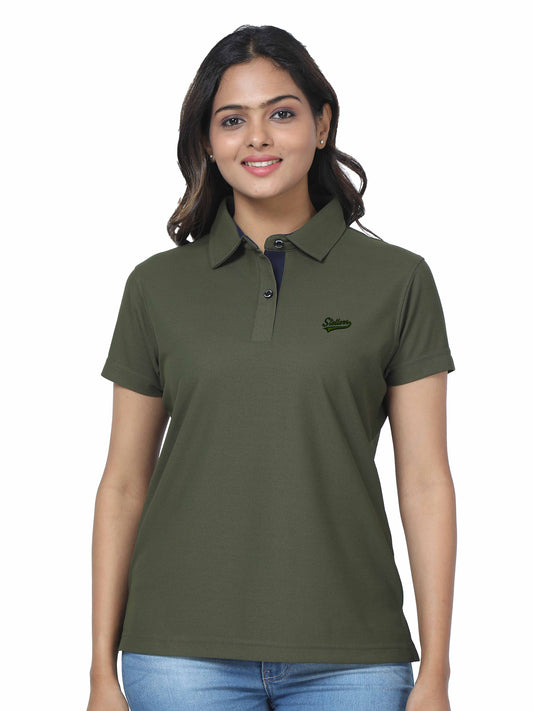 Olive Green Women's Golf polo t shirts for women