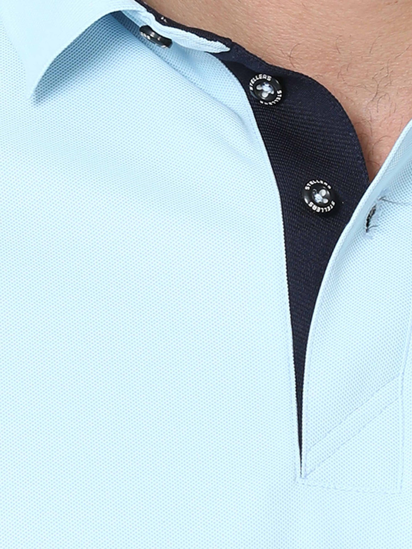 Men Ice Blue Premium Golf Polo T-Shirt | Quick Dry | Stretchable | UV Protected | Wrinkle & Odour-Free
