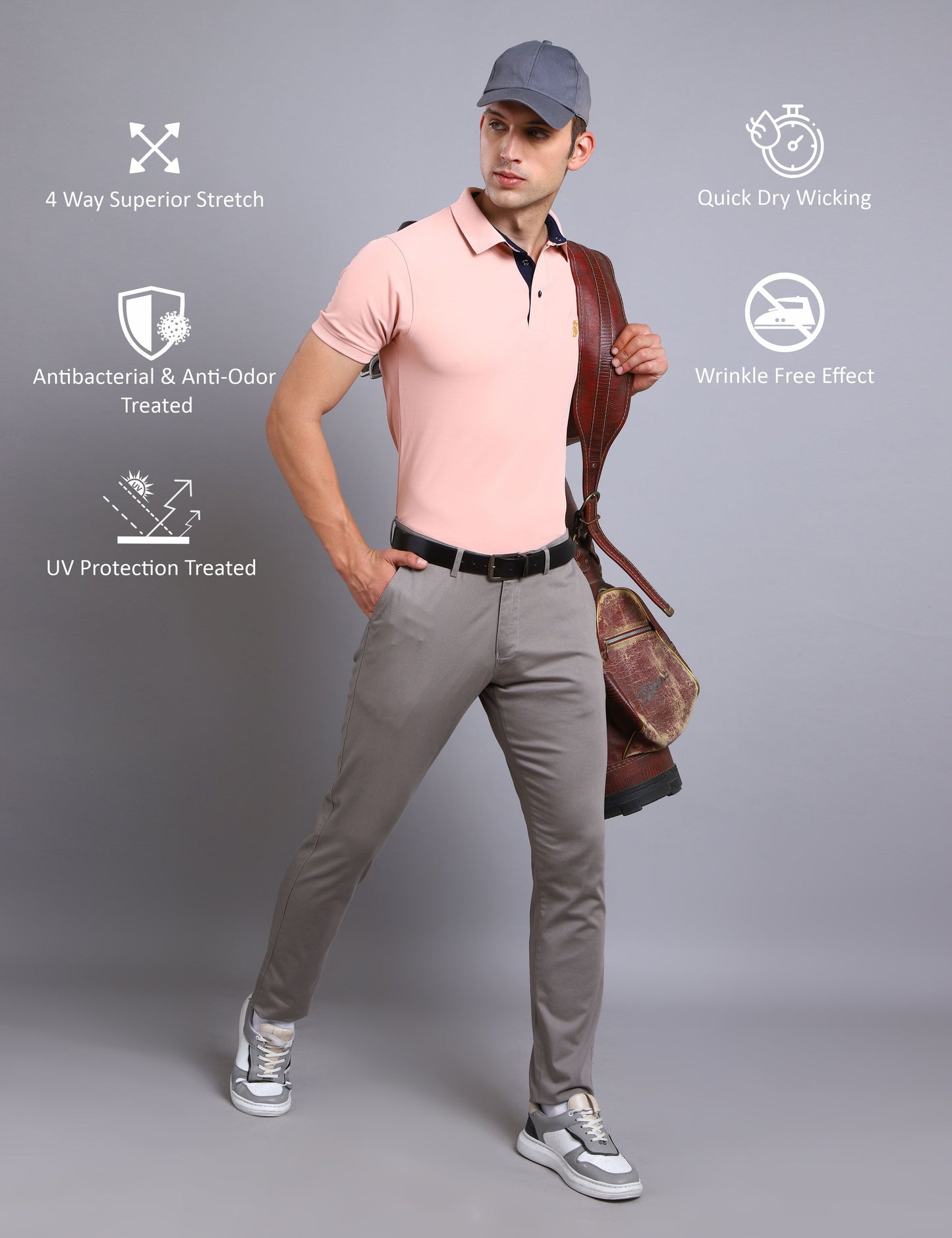 Rose Dust Polo T Shirt for Men