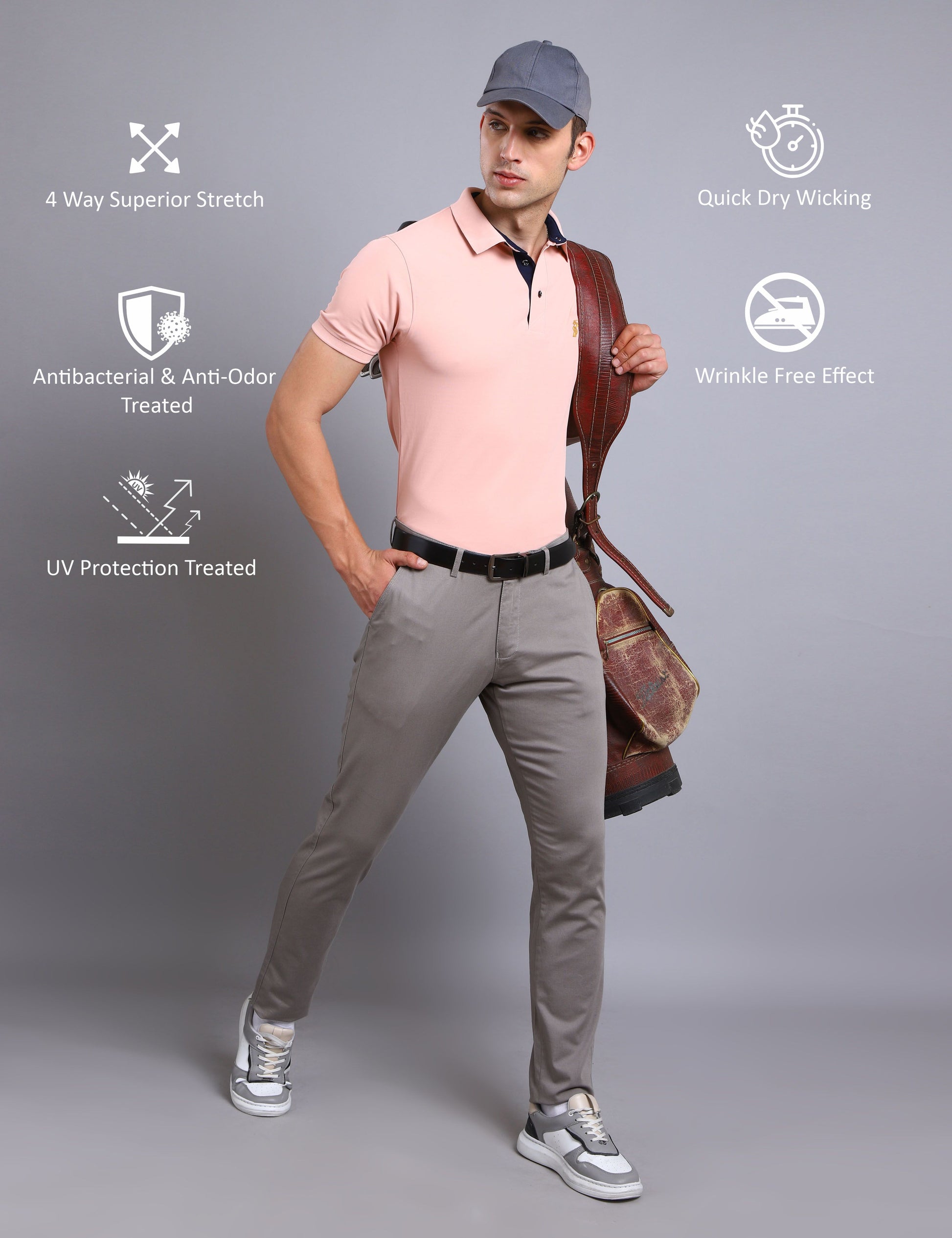 Rose Dust Polo T Shirt for Men