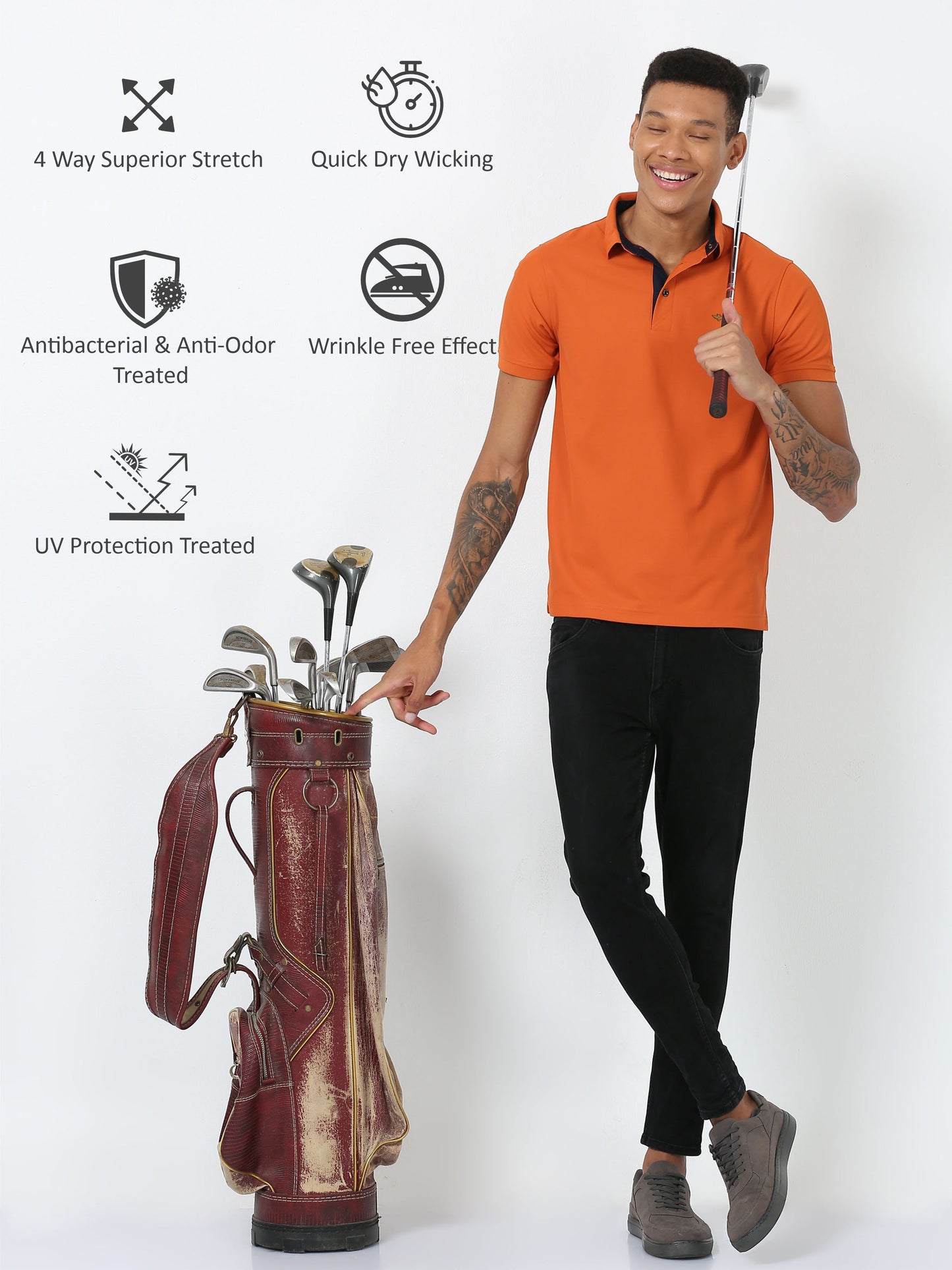 Men's Premium Polo T-Shirt | Wrinkle-Free | Quick Dry | Stretchable |  Odour-Free | UV Protected