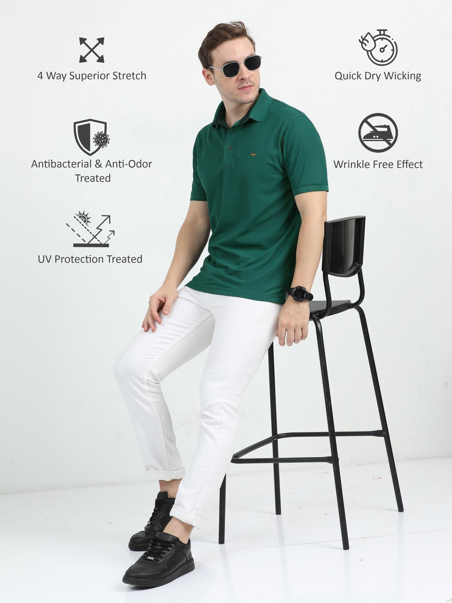 Teal Green Premium Polo T Shirt for Men