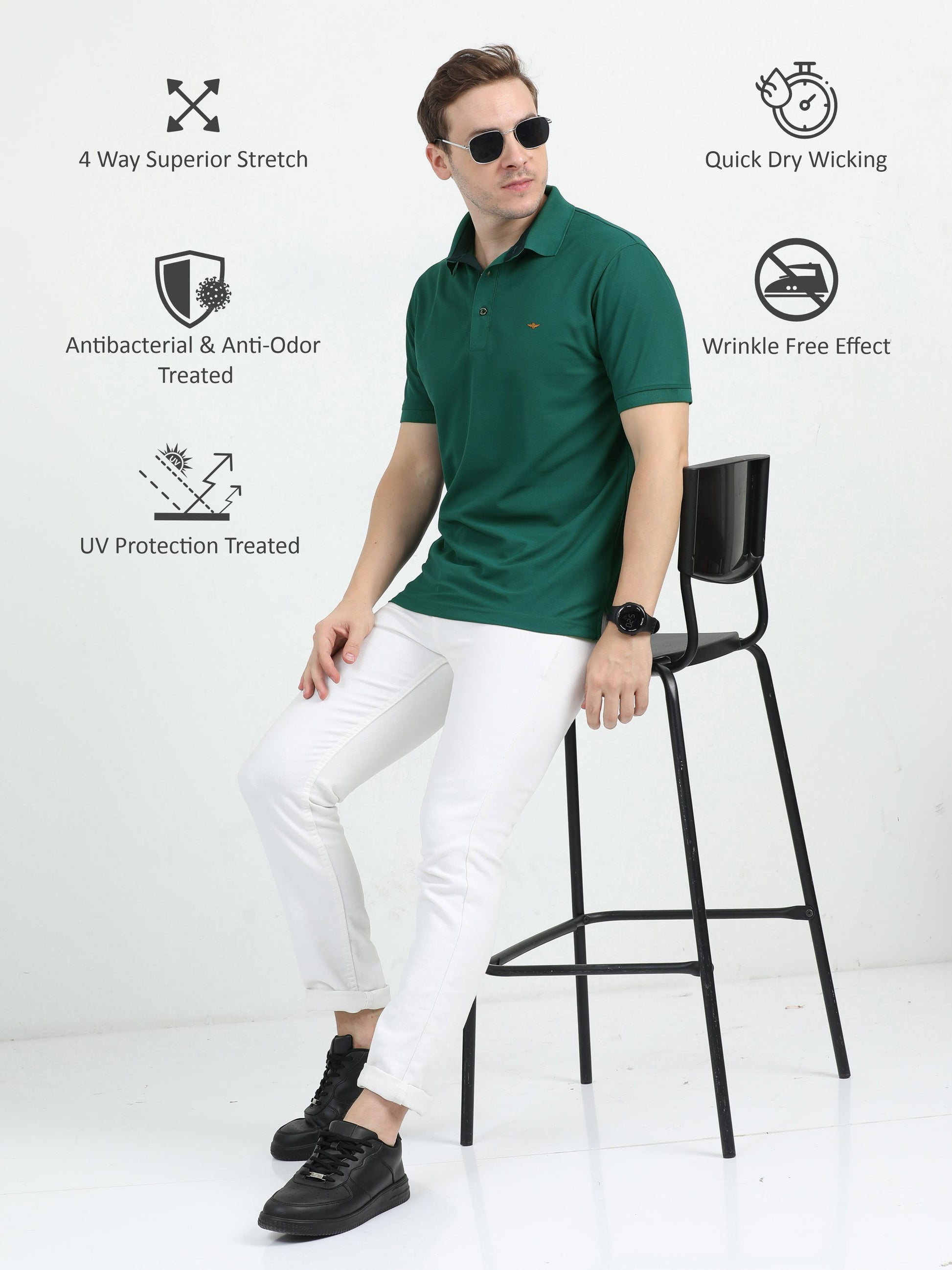 Teal Green Premium Polo T Shirt for Men