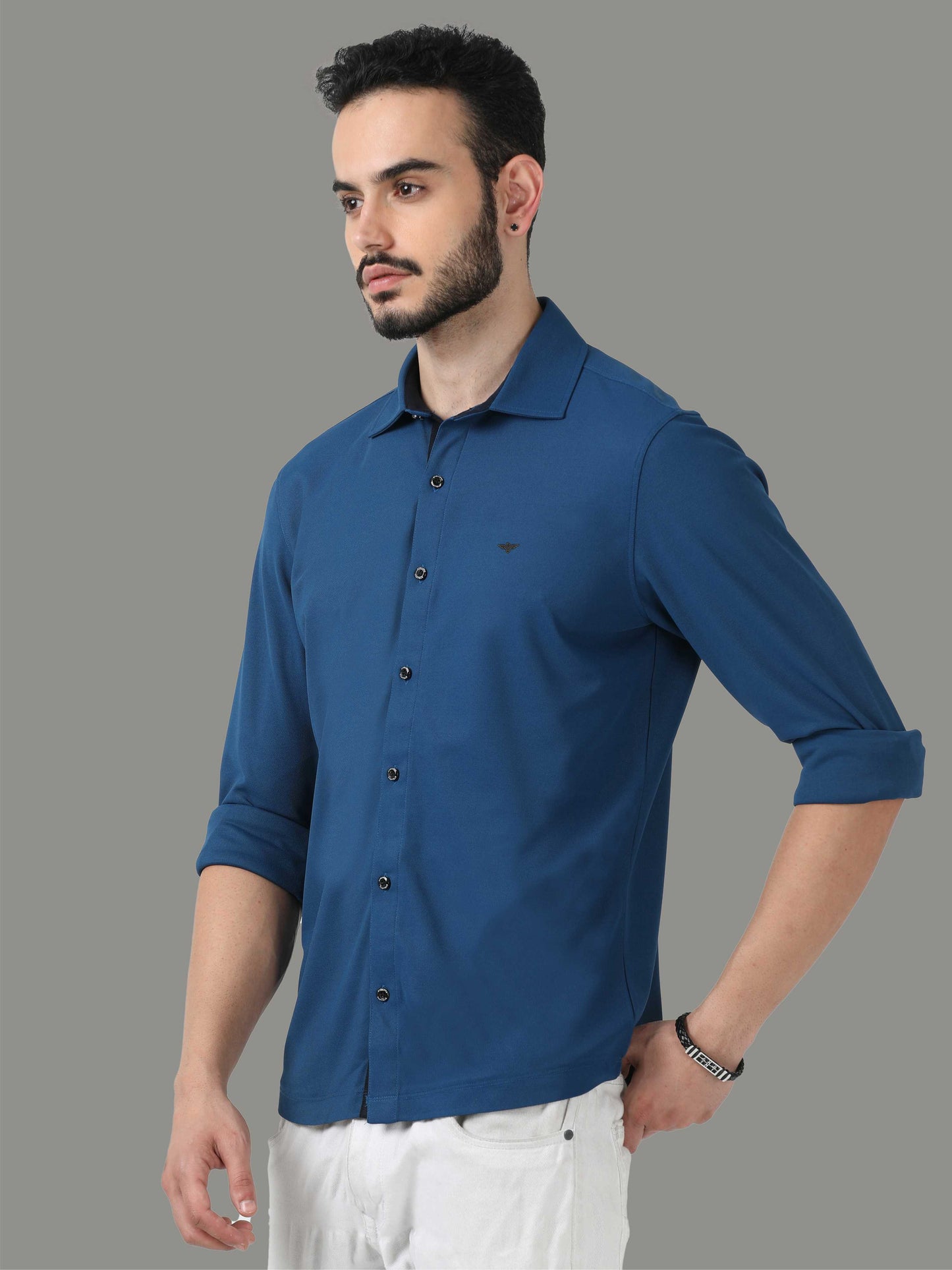 Teal Blue Men's Premium Nano-Dry Shirt