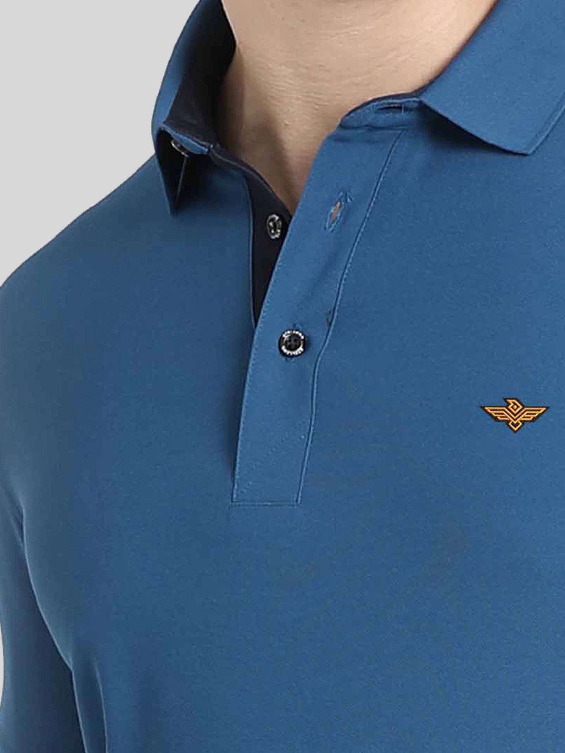 Teal Blue Premium Polo T Shirt for Men