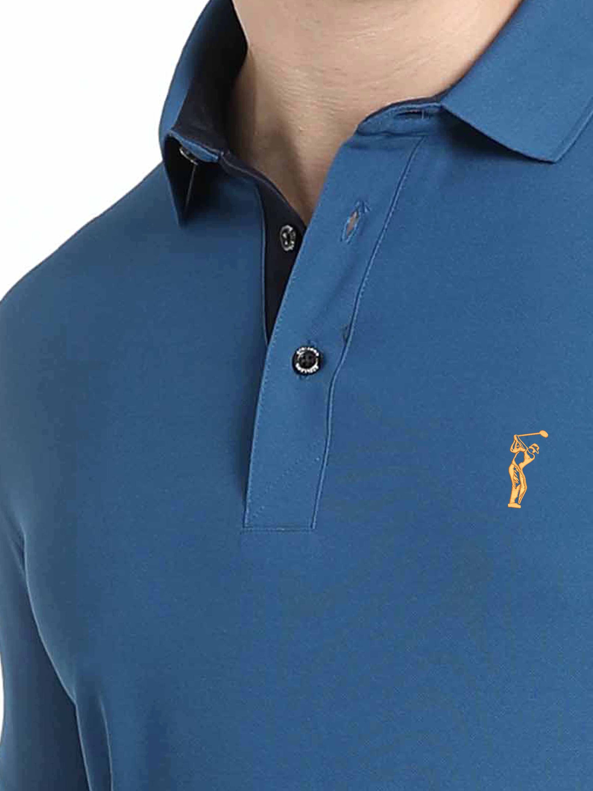 Teal Green Polo T Shirt for Men 