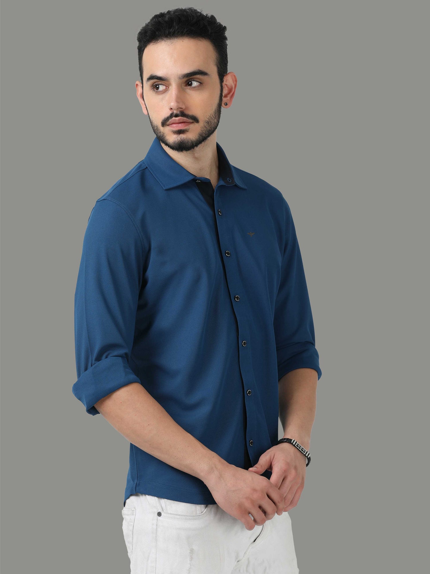Teal Blue Men's Premium Nano-Dry Shirt