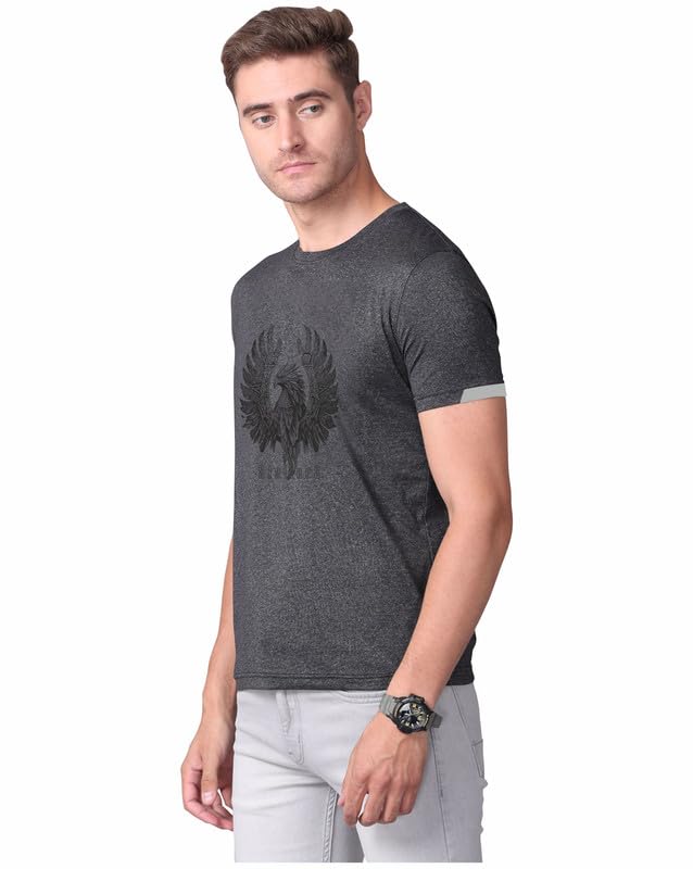 Buy Black Men's Cotton Round Neck T Shirt
