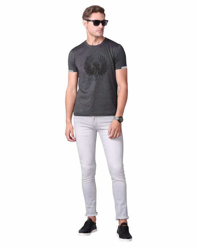 Buy Black Men's Cotton Round Neck T Shirt