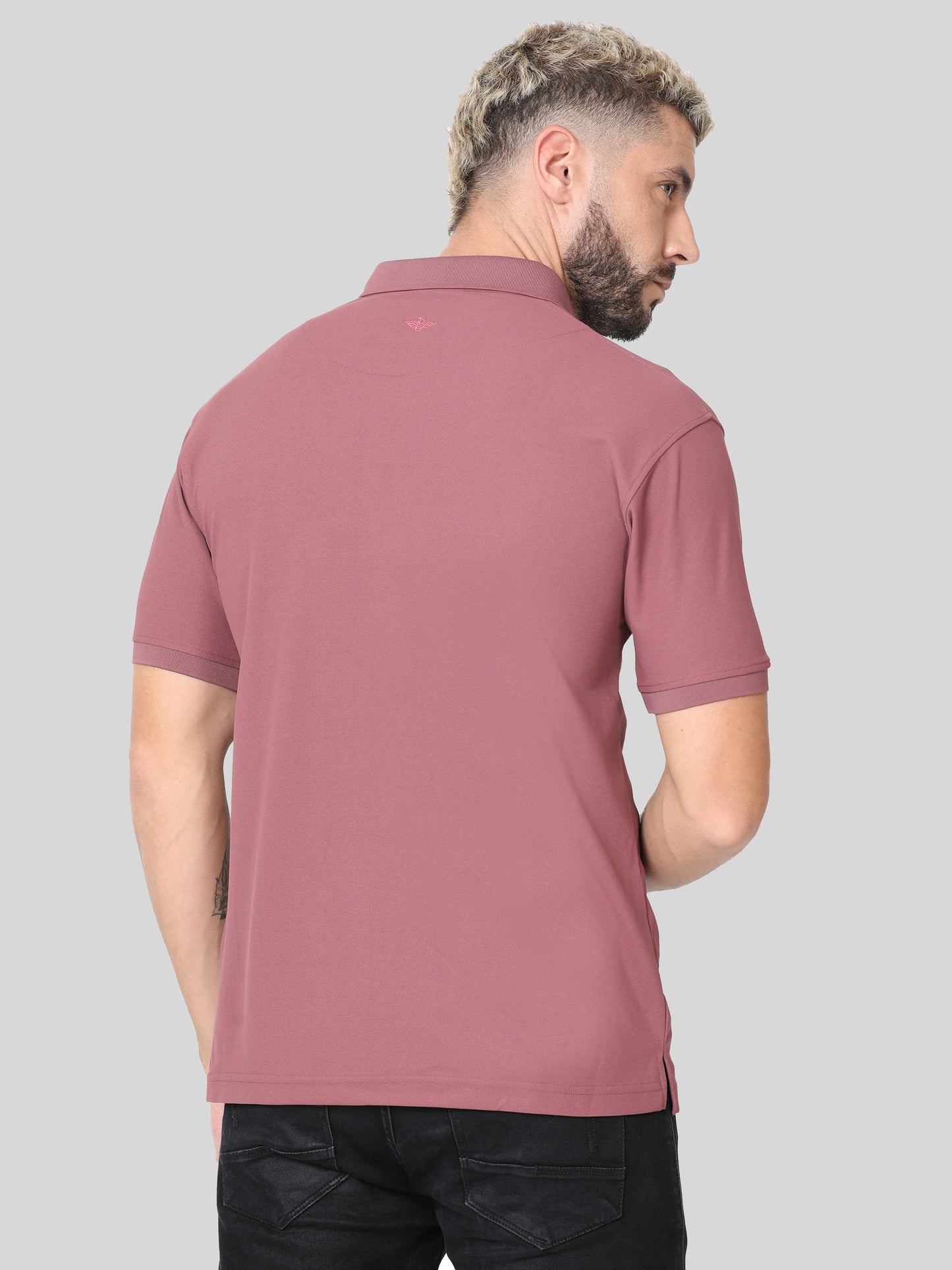 Men Mauve Premium Golf Polo T-Shirt | Quick Dry | Stretchable | UV Protected | Wrinkle & Odour-Free