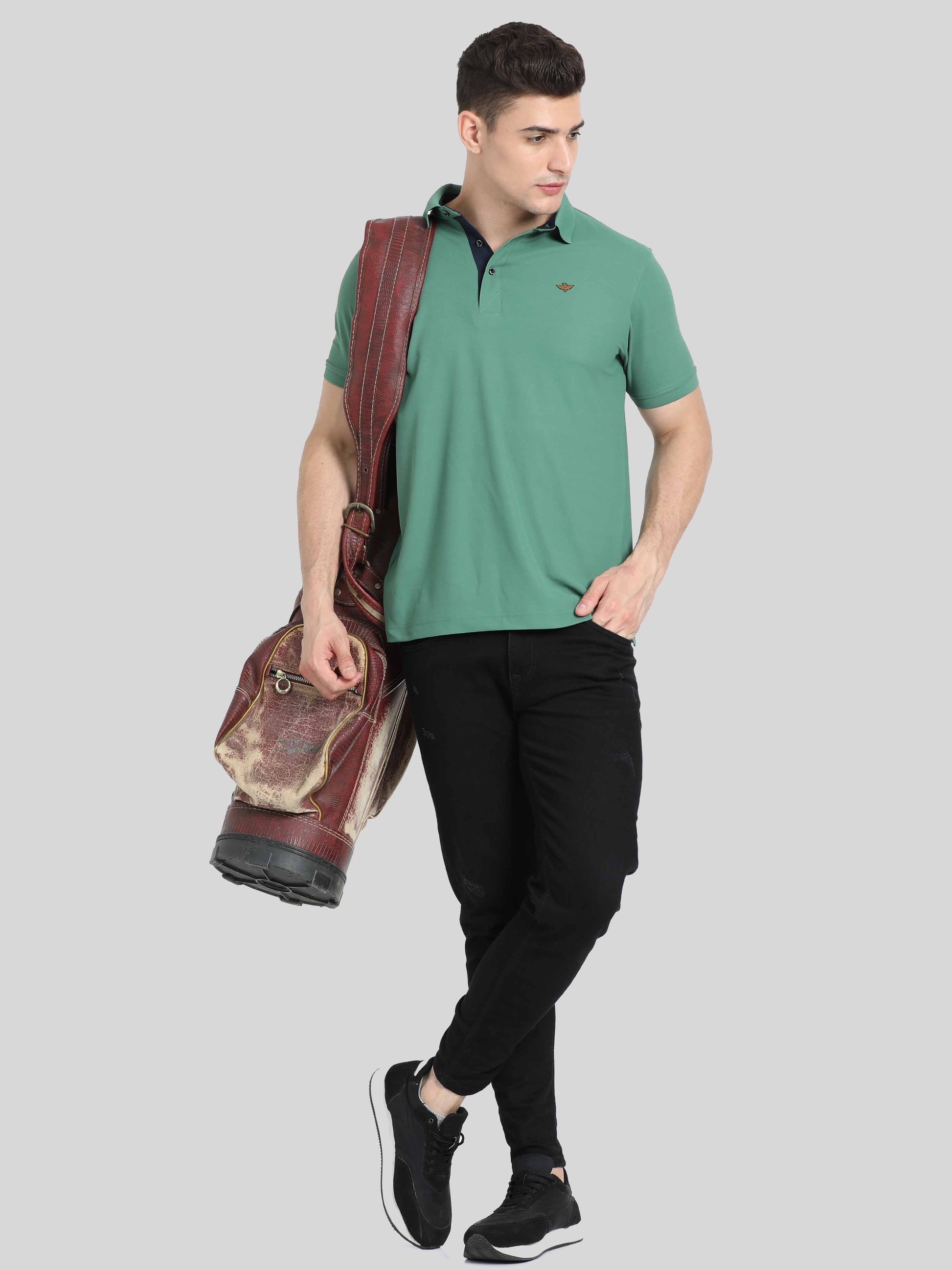 Men’s Apple Green Premium Polo T Shirt