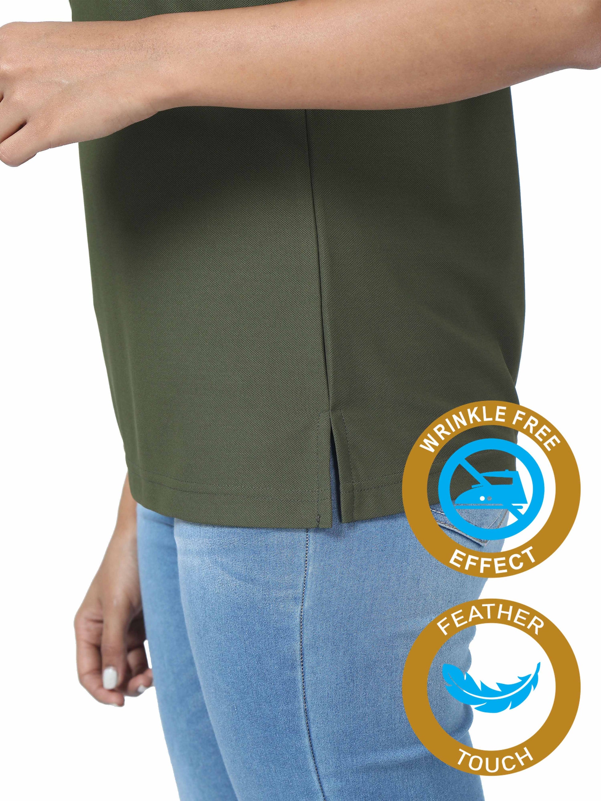 Olive Green Women's Golf polo t shirts for women