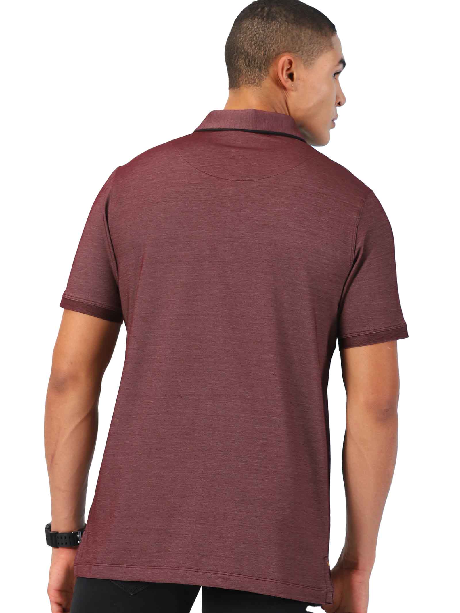 Maroon Men's Blended Cotton Polo T Shirts