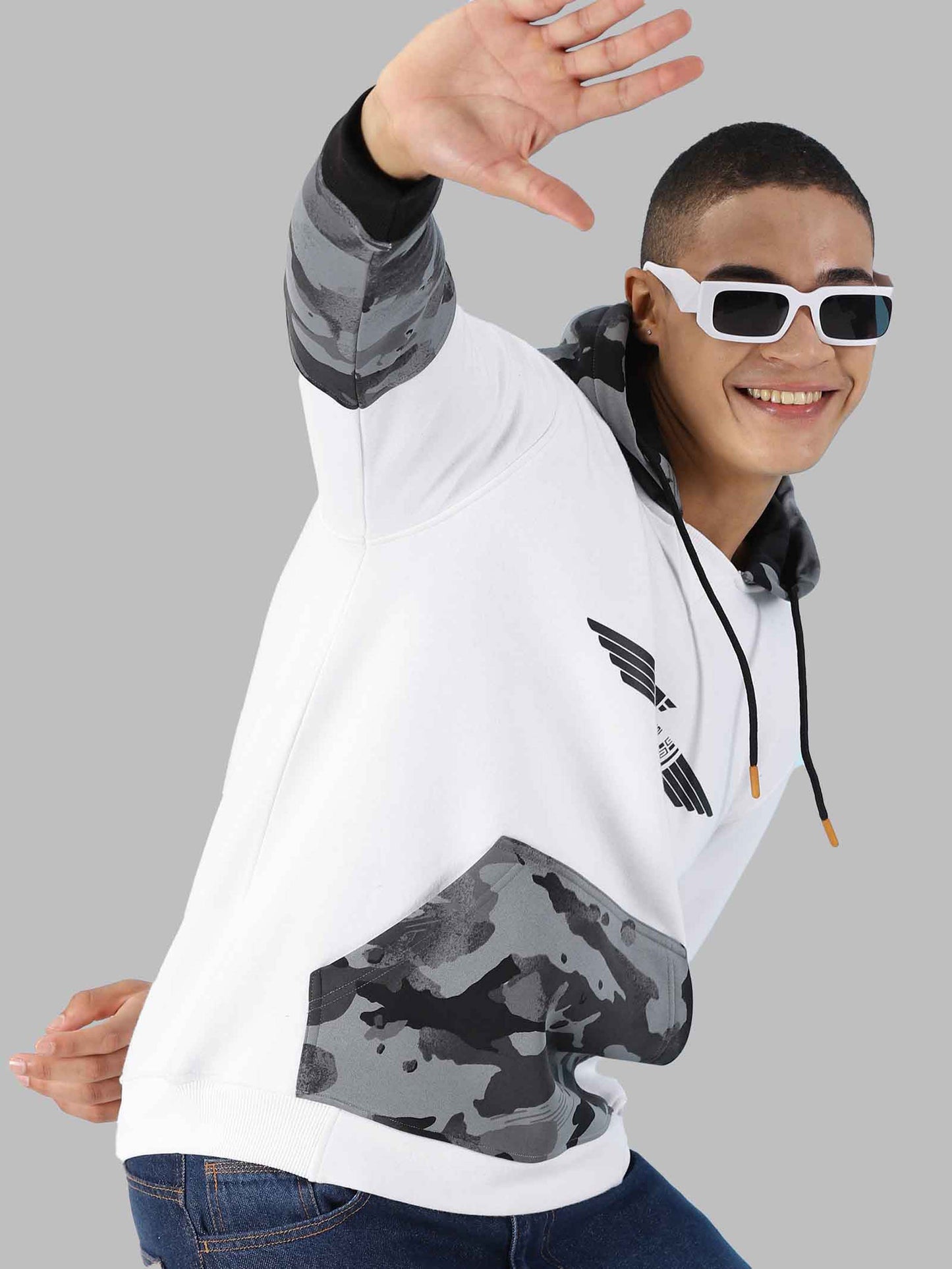 White Camouflage Hoodies for Men