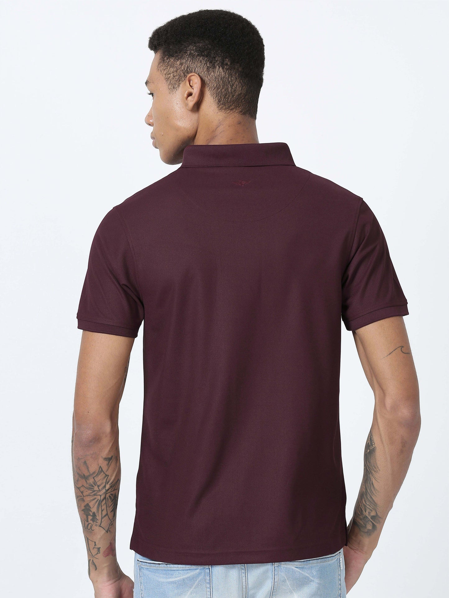Men Wine Premium Golf Polo T-Shirt | Quick Dry | Stretchable | UV Protected | Wrinkle & Odour-Free