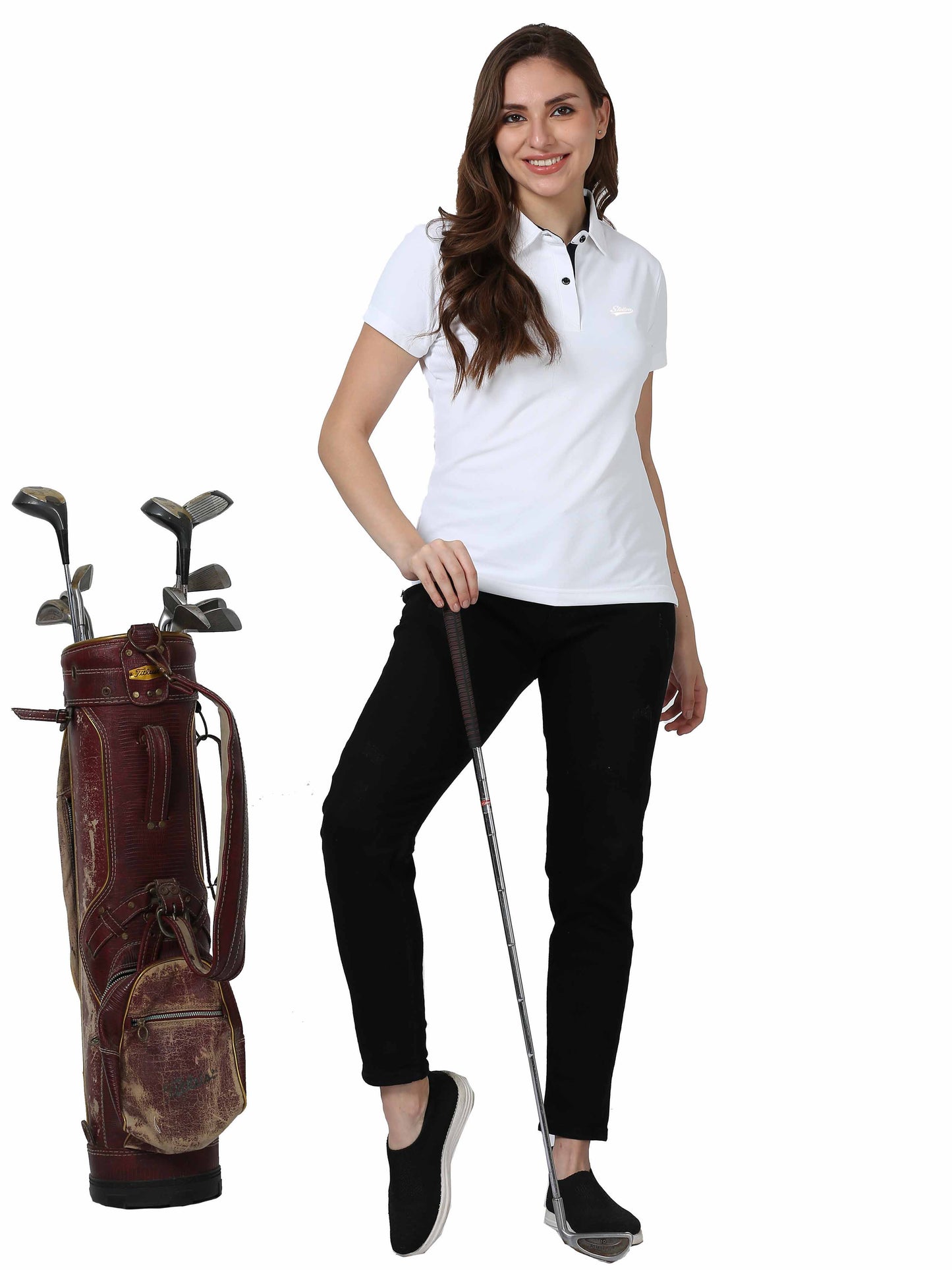 White Golf Polo T Shirts for women