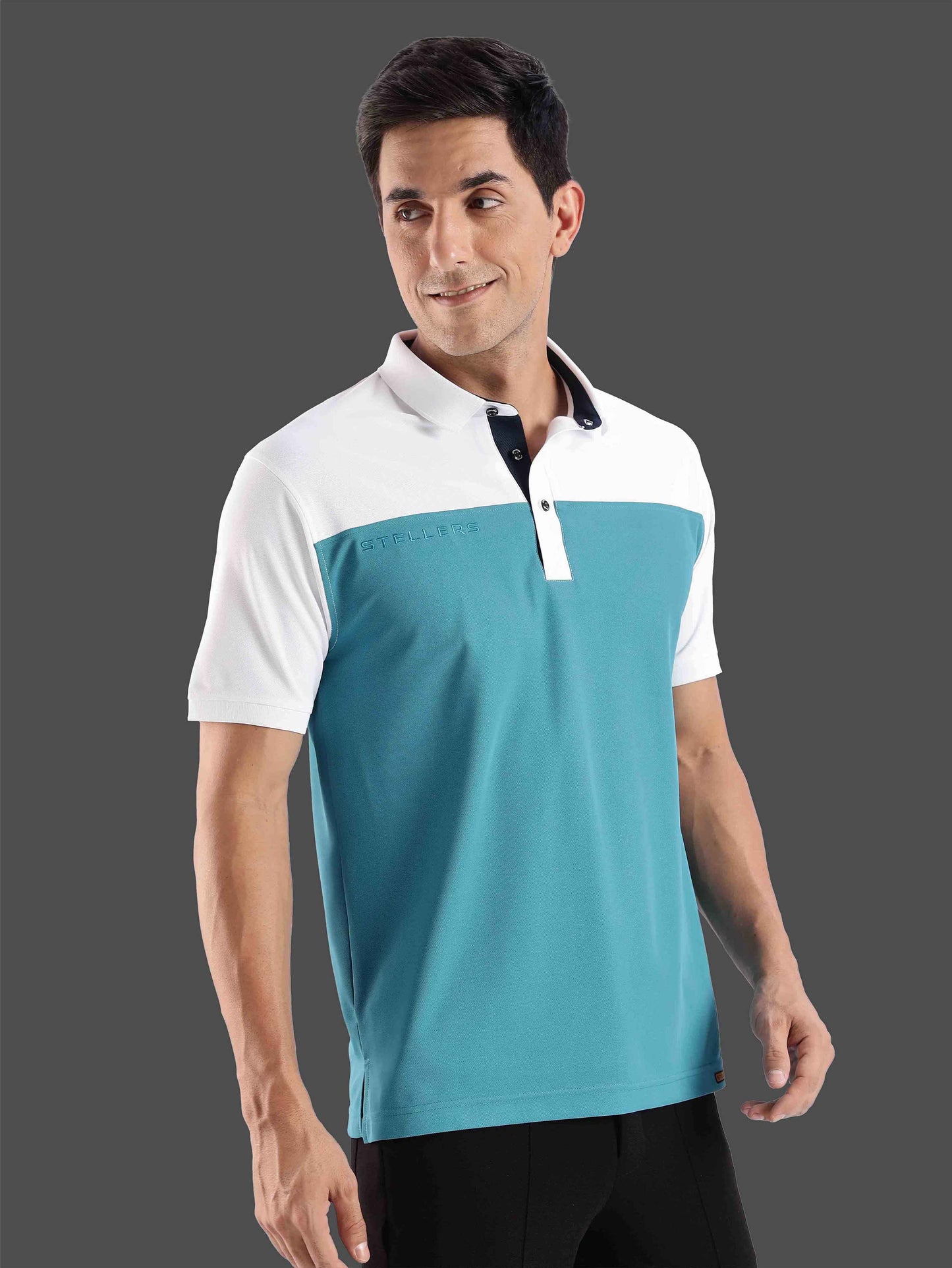 Men's T-cross Polo T-Shirt-Jade Green | Wrinkle-Free | Quick Dry | Stretchable |  Odour-Free | UV Protected