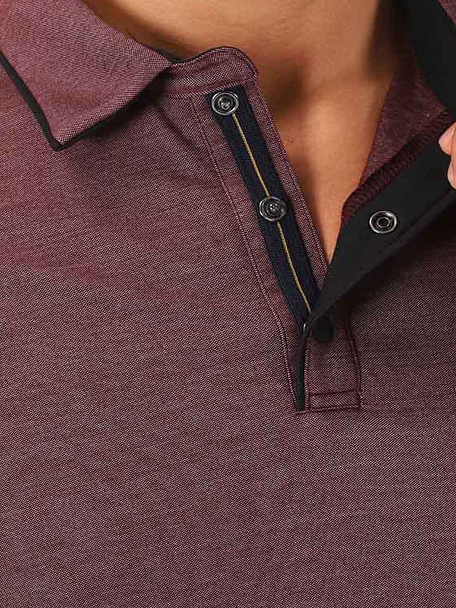 Maroon Men's Blended Cotton Polo T Shirts