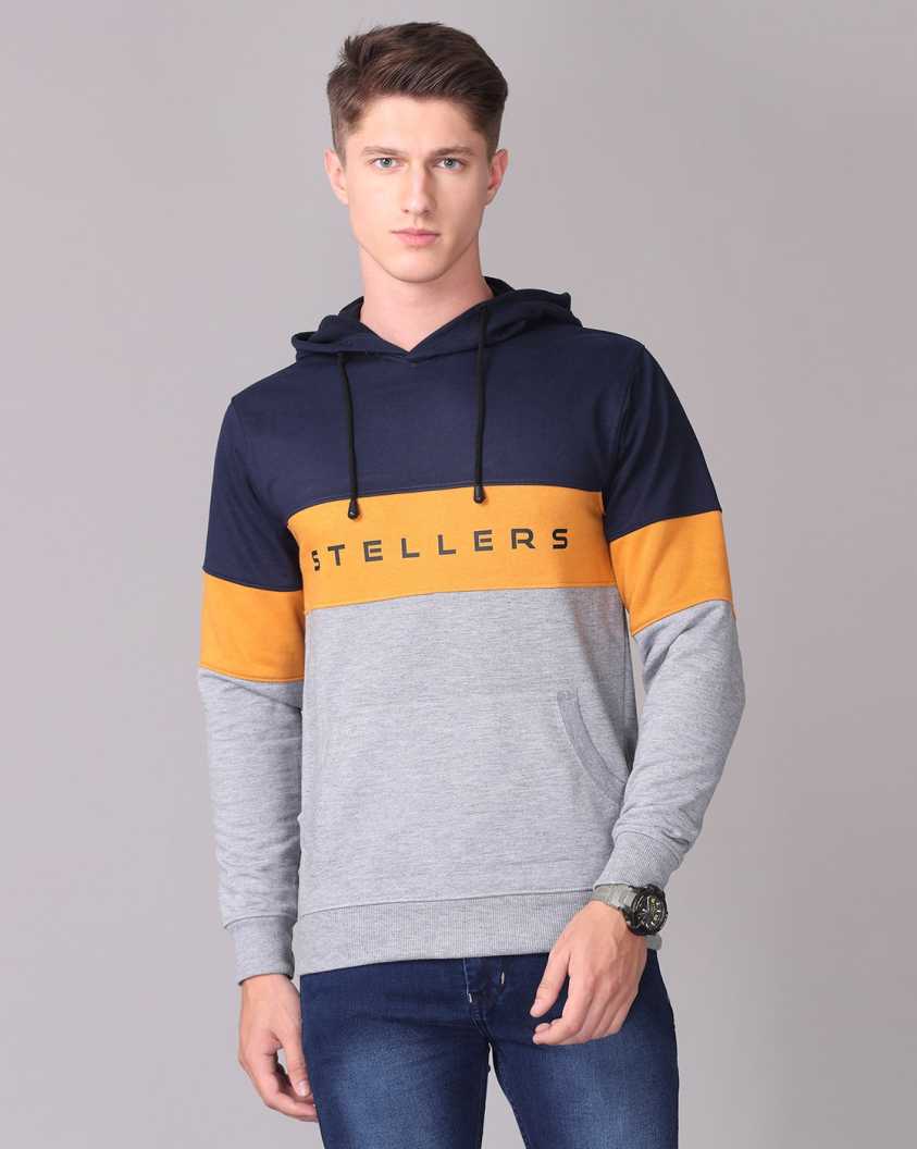 Grey Color Block Men's Sweatshirt