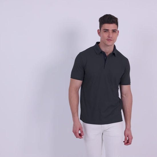 Dark Grey Polo T Shirt for Men
