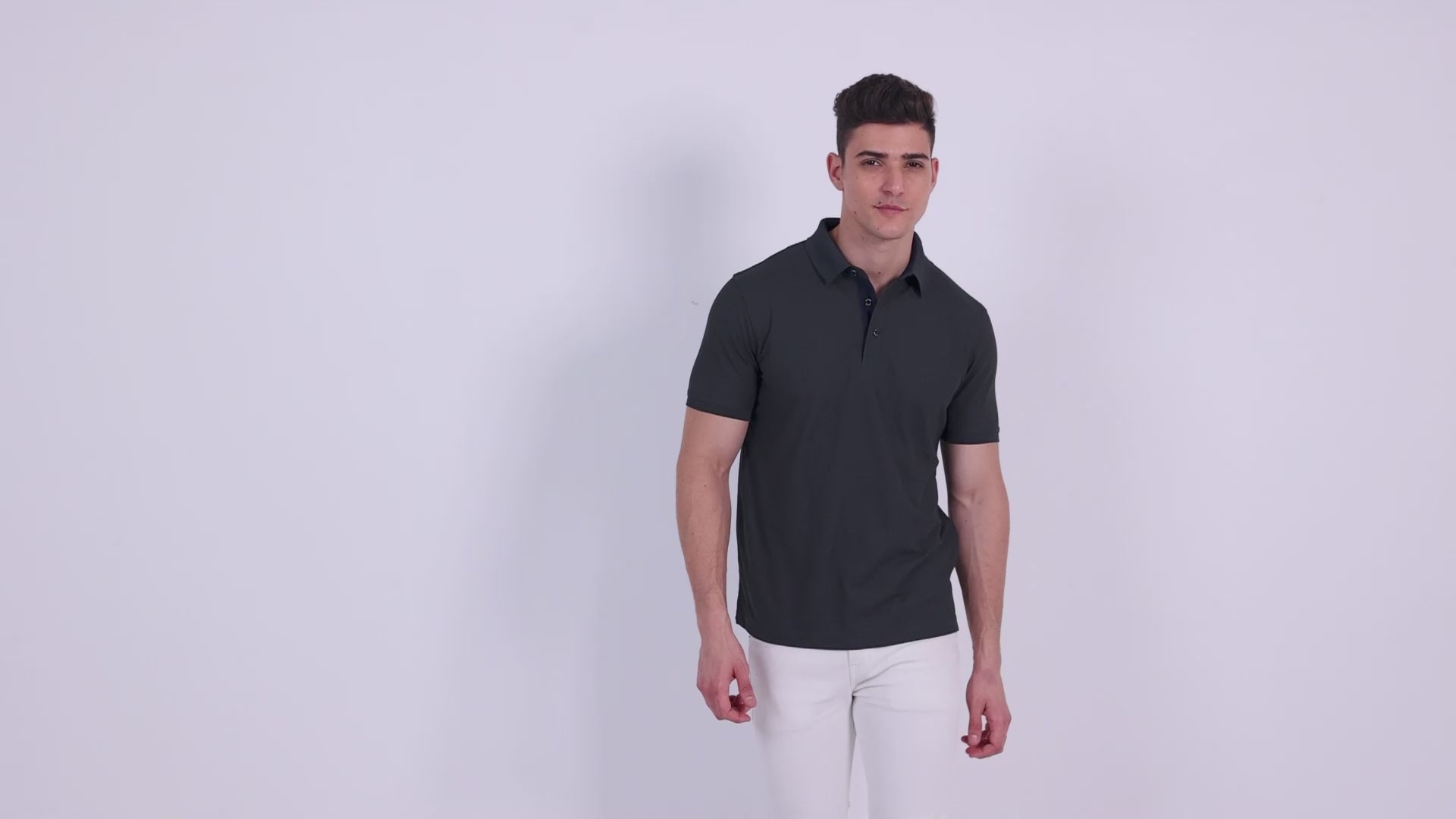 Dark Grey Polo T Shirt for Men