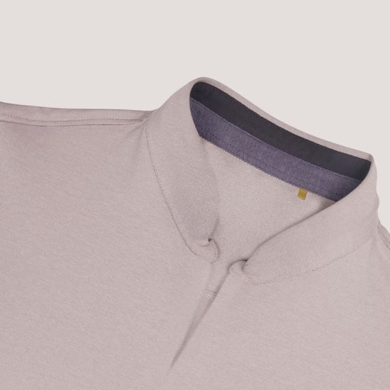Shadow grey Full Sleeve Polo T Shirt for Men