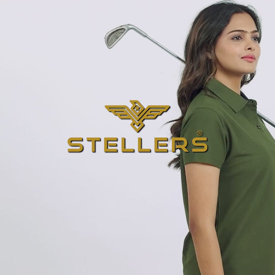 Olive Green Women's Golf polo t shirts for women